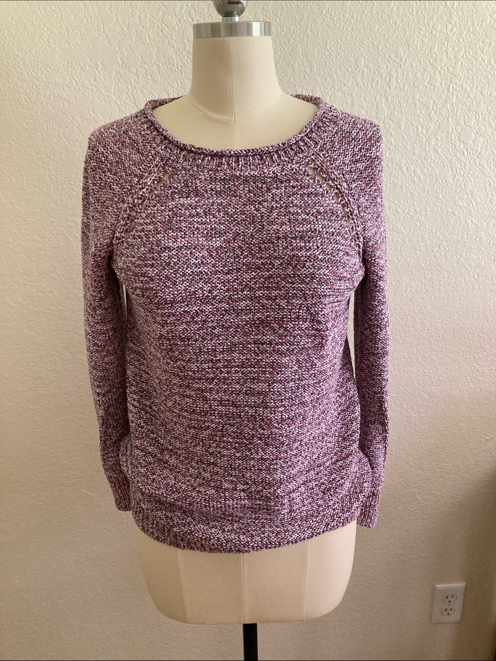 Talbots Purple Marled Crewneck Sweater